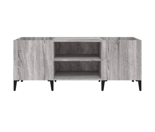 Mueble para discos madera contrachapada gris sonoma 121x38x48cm