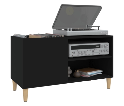 Mueble para discos madera contrachapada negro 84,5x38x48 cm