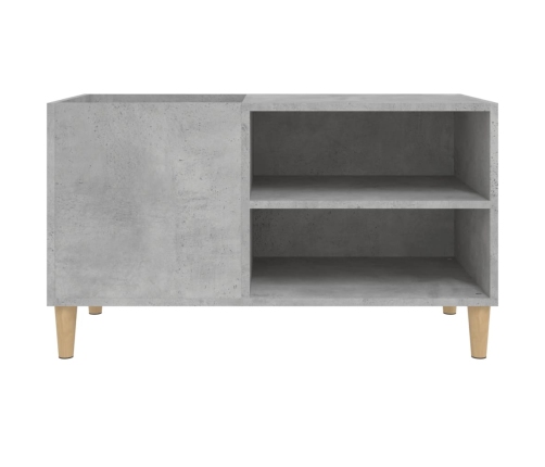 Mueble discos madera contrachapada gris hormigón 84,5x38x48 cm