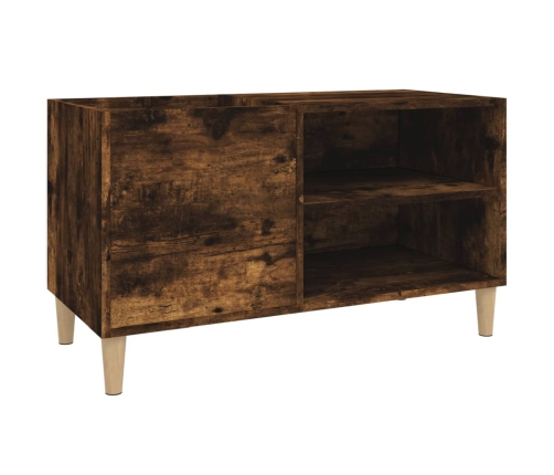 Mueble discos madera contrachapada roble ahumado 84,5x38x48 cm