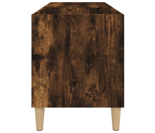 Mueble discos madera contrachapada roble ahumado 84,5x38x48 cm