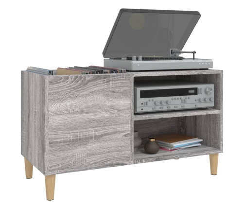 Mueble discos madera contrachapada gris sonoma 84,5x38x48 cm