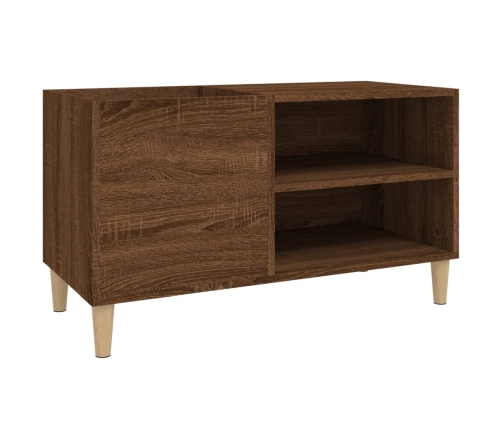 Mueble discos madera contrachapada roble marrón 84,5x38x48 cm