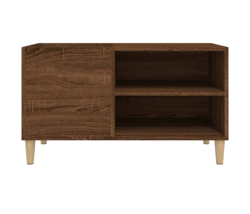 Mueble discos madera contrachapada roble marrón 84,5x38x48 cm