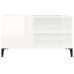 Mueble discos madera contrachapada blanco brillo 84,5x38x48 cm