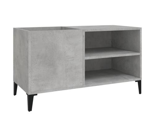 Mueble discos madera contrachapada gris hormigón 84,5x38x48 cm