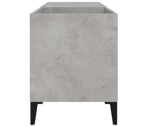 Mueble discos madera contrachapada gris hormigón 84,5x38x48 cm