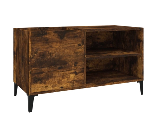 Mueble discos madera contrachapada roble ahumado 84,5x38x48 cm