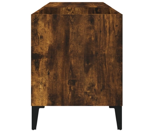 Mueble discos madera contrachapada roble ahumado 84,5x38x48 cm