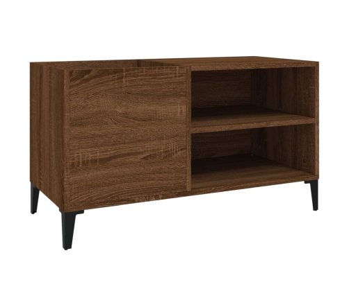 Mueble discos madera contrachapada roble marrón 84,5x38x48 cm