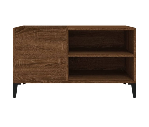 Mueble discos madera contrachapada roble marrón 84,5x38x48 cm