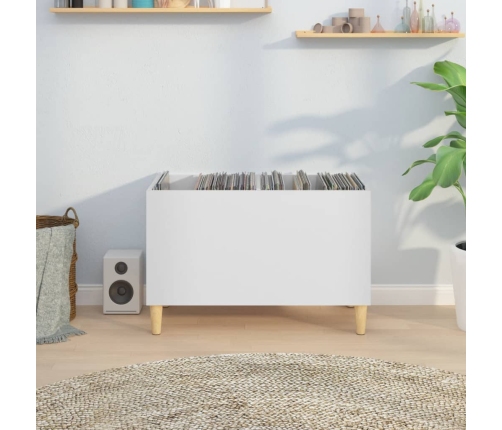 Mueble para discos madera contrachapada blanco 74,5x38x48 cm