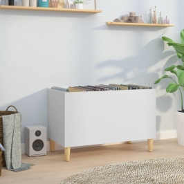 Mueble para discos madera contrachapada blanco 74,5x38x48 cm