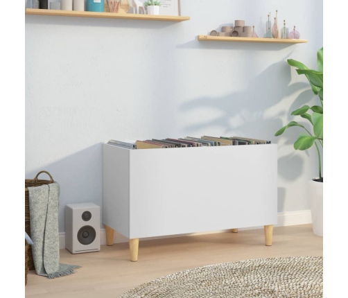 Mueble para discos madera contrachapada blanco 74,5x38x48 cm