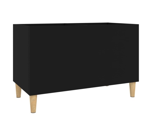 Mueble para discos madera contrachapada negro 74,5x38x48 cm