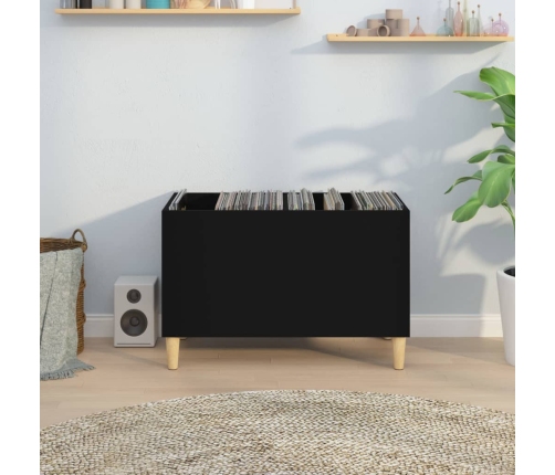 Mueble para discos madera contrachapada negro 74,5x38x48 cm