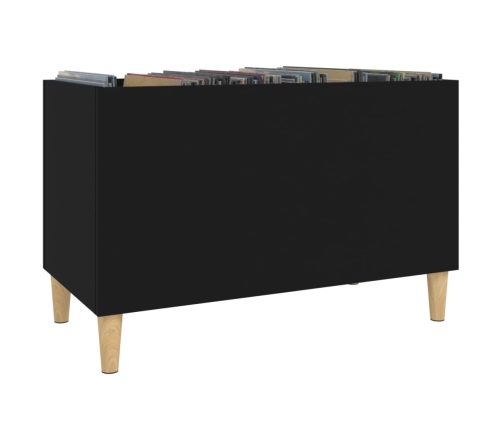 Mueble para discos madera contrachapada negro 74,5x38x48 cm