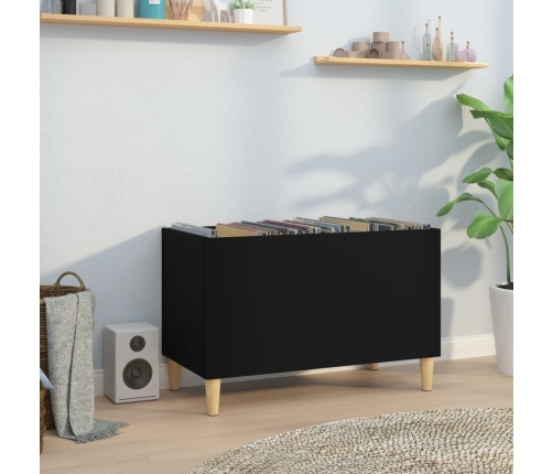 Mueble para discos madera contrachapada negro 74,5x38x48 cm