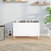 Mueble discos madera contrachapada blanco brillo 74,5x38x48 cm