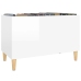 Mueble discos madera contrachapada blanco brillo 74,5x38x48 cm