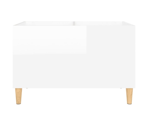 Mueble discos madera contrachapada blanco brillo 74,5x38x48 cm