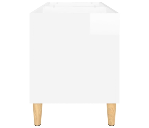 Mueble discos madera contrachapada blanco brillo 74,5x38x48 cm