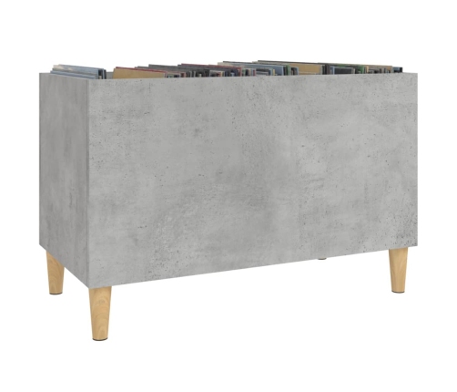 Mueble discos madera contrachapada gris hormigón 74,5x38x48 cm