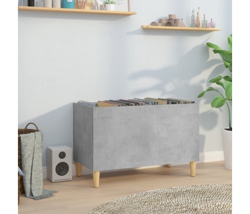 Mueble discos madera contrachapada gris hormigón 74,5x38x48 cm