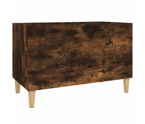 Mueble discos madera contrachapada roble ahumado 74,5x38x48 cm