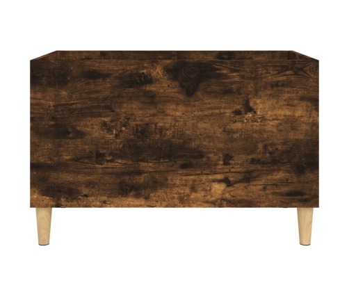 Mueble discos madera contrachapada roble ahumado 74,5x38x48 cm