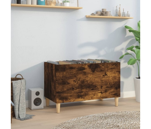 Mueble discos madera contrachapada roble ahumado 74,5x38x48 cm