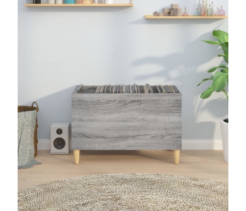 Mueble discos madera contrachapada gris sonoma 74,5x38x48 cm