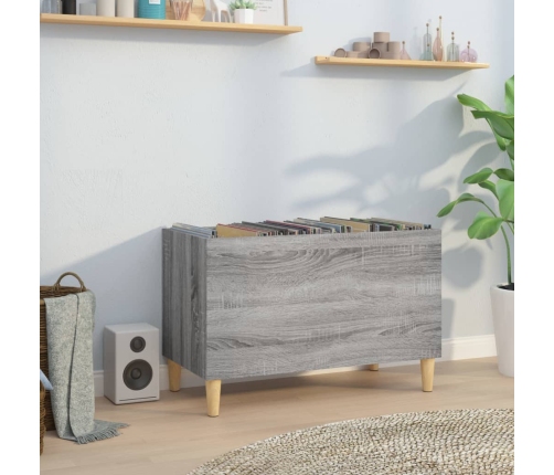 Mueble discos madera contrachapada gris sonoma 74,5x38x48 cm