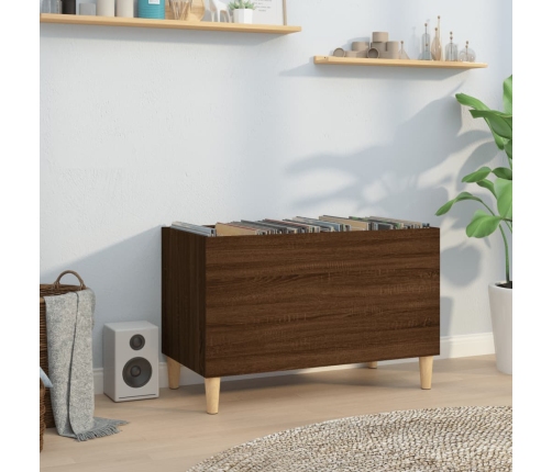 Mueble discos madera contrachapada roble marrón 74,5x38x48 cm