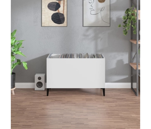 Mueble para discos madera contrachapada blanco 74,5x38x48 cm