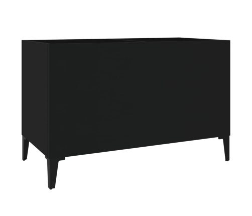 Mueble para discos madera contrachapada negro 74,5x38x48 cm