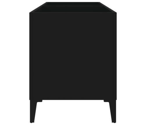 Mueble para discos madera contrachapada negro 74,5x38x48 cm