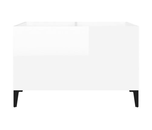 Mueble discos madera contrachapada blanco brillo 74,5x38x48 cm