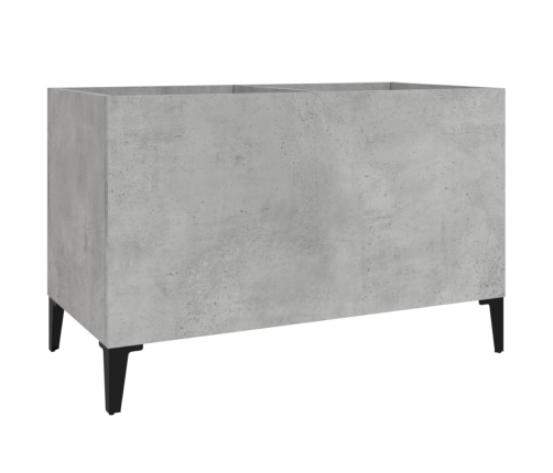 Mueble discos madera contrachapada gris hormigón 74,5x38x48 cm