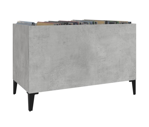 Mueble discos madera contrachapada gris hormigón 74,5x38x48 cm