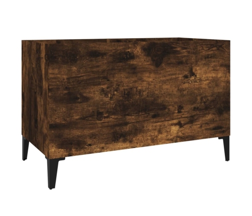 Mueble discos madera contrachapada roble ahumado 74,5x38x48 cm