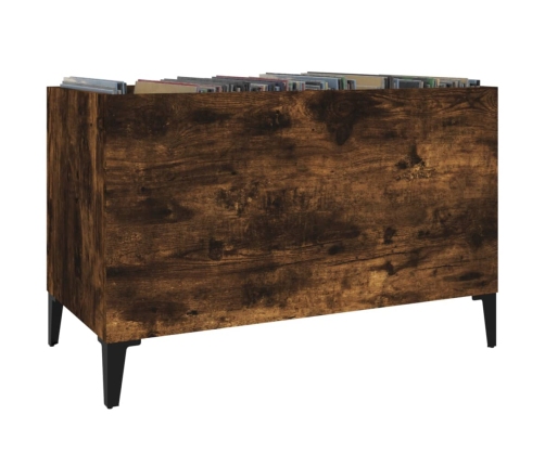 Mueble discos madera contrachapada roble ahumado 74,5x38x48 cm