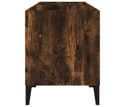 Mueble discos madera contrachapada roble ahumado 74,5x38x48 cm