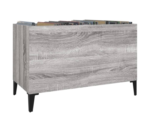 Mueble discos madera contrachapada gris sonoma 74,5x38x48 cm