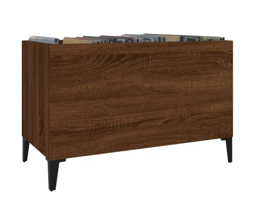 Mueble discos madera contrachapada roble marrón 74,5x38x48 cm