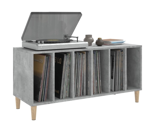 Mueble discos madera contrachapada gris hormigón 100x38x48 cm