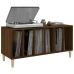 Mueble discos madera contrachapada roble marrón 100x38x48 cm