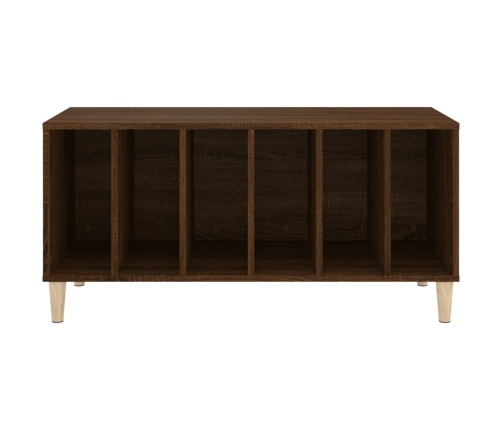 Mueble discos madera contrachapada roble marrón 100x38x48 cm