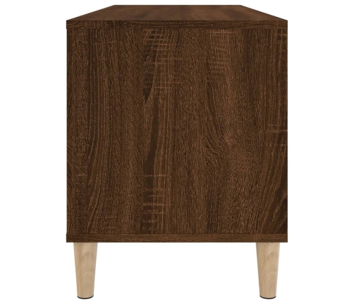 Mueble discos madera contrachapada roble marrón 100x38x48 cm