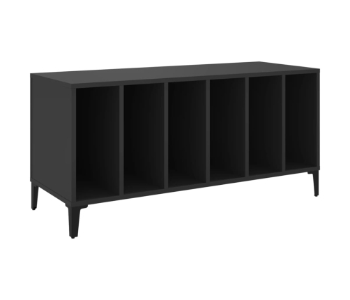 Mueble para discos madera contrachapada negro 100x38x48 cm